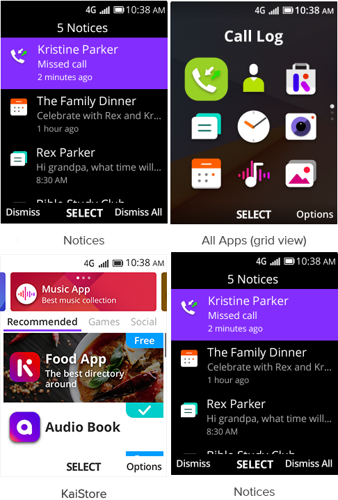 KaiOS Launcher Icons (Source: developer.kaiostech.com)