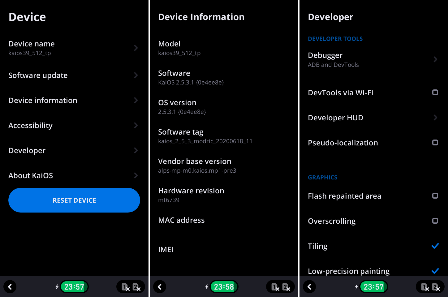 KaiOS Smart Touch Device Info KaiOS Smart Touch Device Info